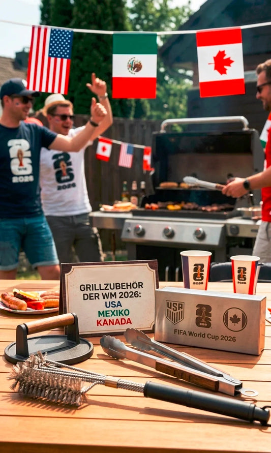 WM Party mit Grillzubehör von 3-2-1-BBQ, Freunde grillen und feiern die WM am Gasgrill
