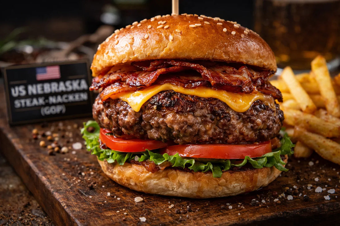 Saftiger US Nebraska GOP Burger aus Steak Nacken