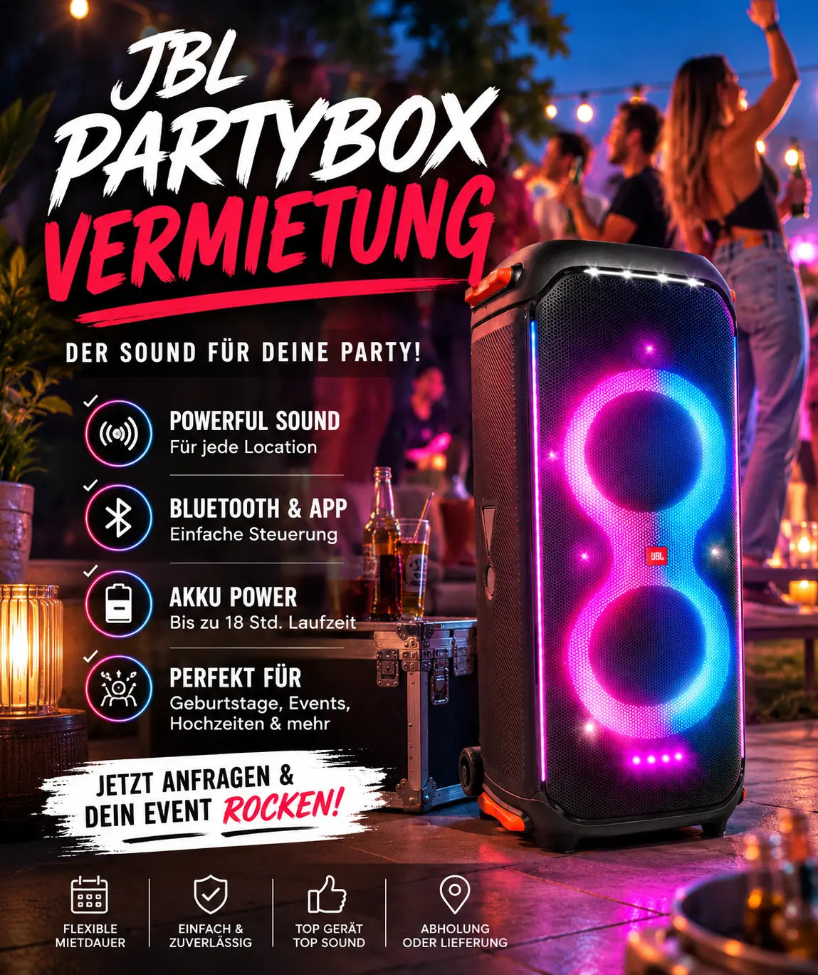 Slushi-Maschine & JBL 710 Partybox Miete