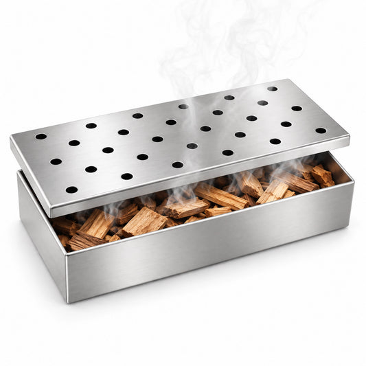 Räucherbox aus Edelstahl für Gasgrill & Holzkohle