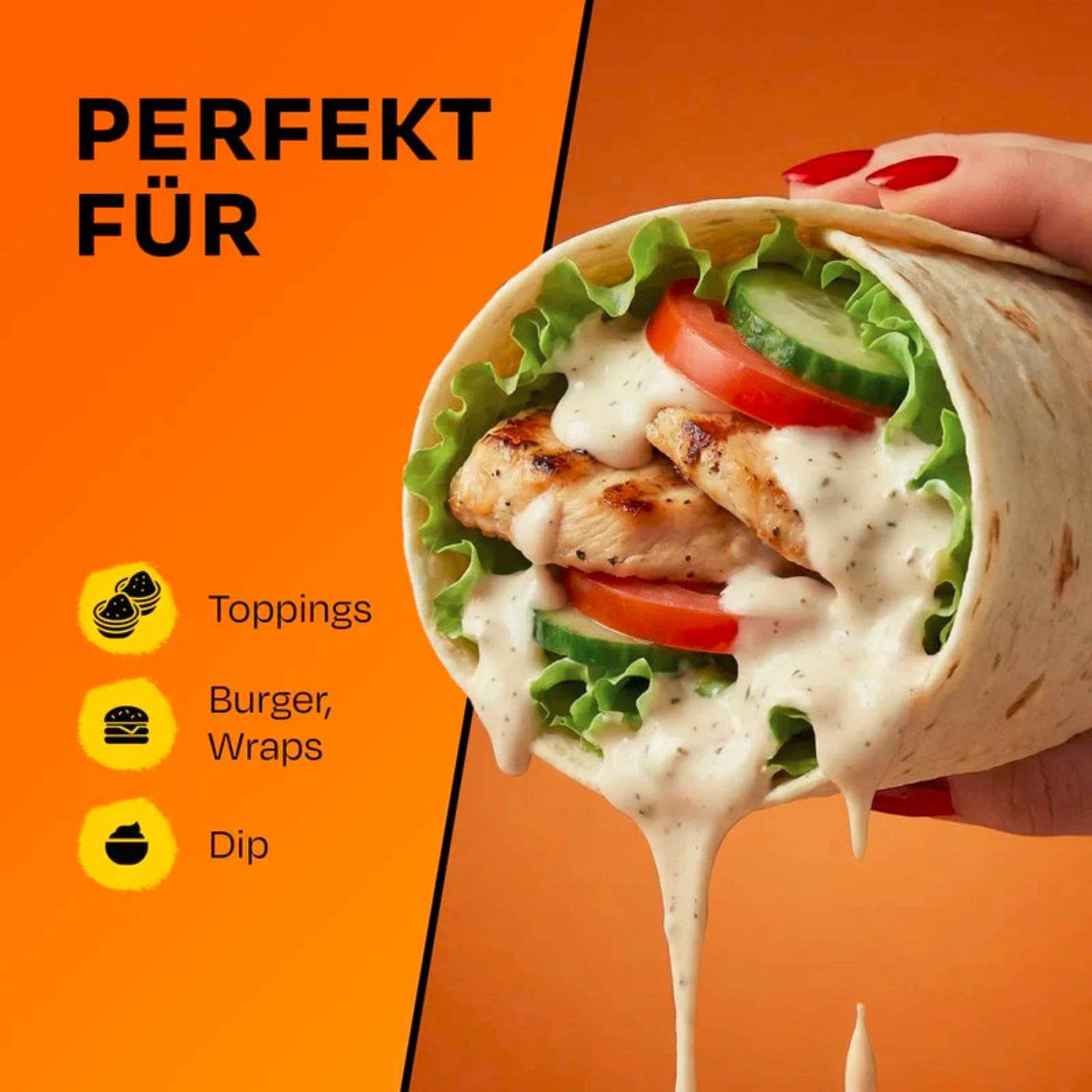 Leckere Fajita mit Sauce und Fleisch