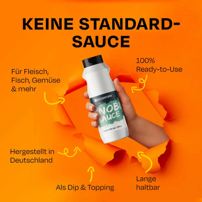 Flsache wird in der Hand gehalten, dazu die Vorteile aufgezählt