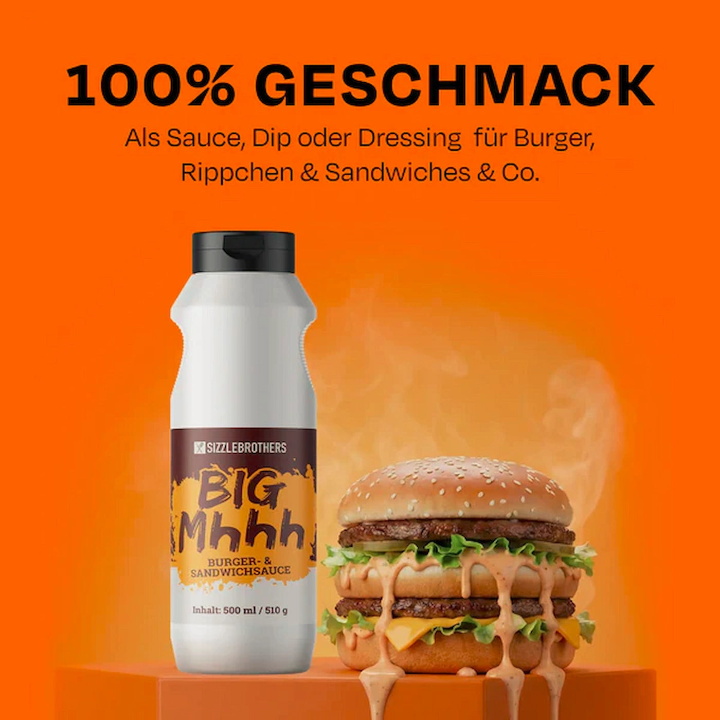 Flasche wird in der Handgehalten und es werden die Vorteile genannt