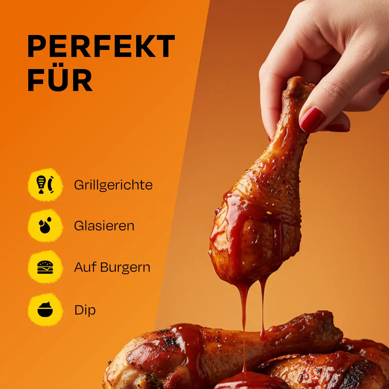 Hähnchen-Keule in der Hand