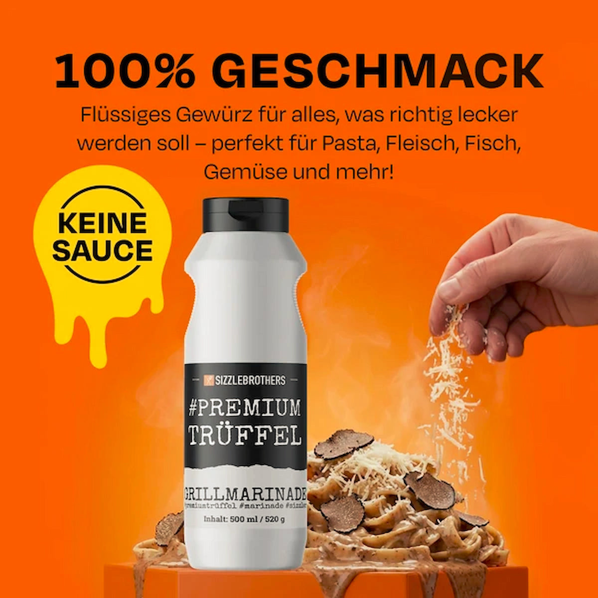 Premium Trüffel Marinade von Sizzle Brothers zu cremiger Trüffelpasta