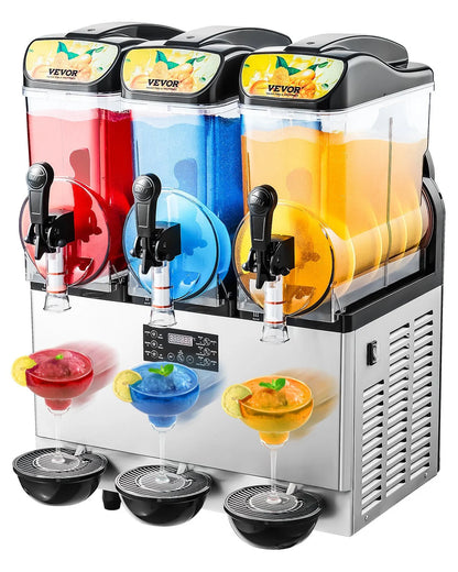 Slush Maschine mit 3 leckeren Getränken, Blau, rot, Gelbd